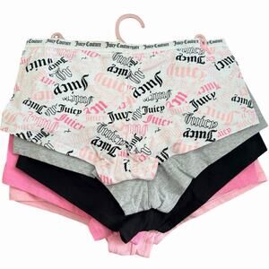 Juicy Couture~Women Boyshort Underwear Panties Cotton Blend 5-Pair ~WOW~Large